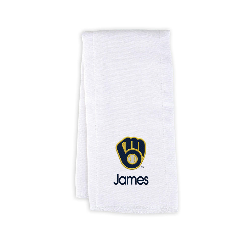 Personalized Milwaukee Brewers Burp Cloth - Designs by Chad & Jake