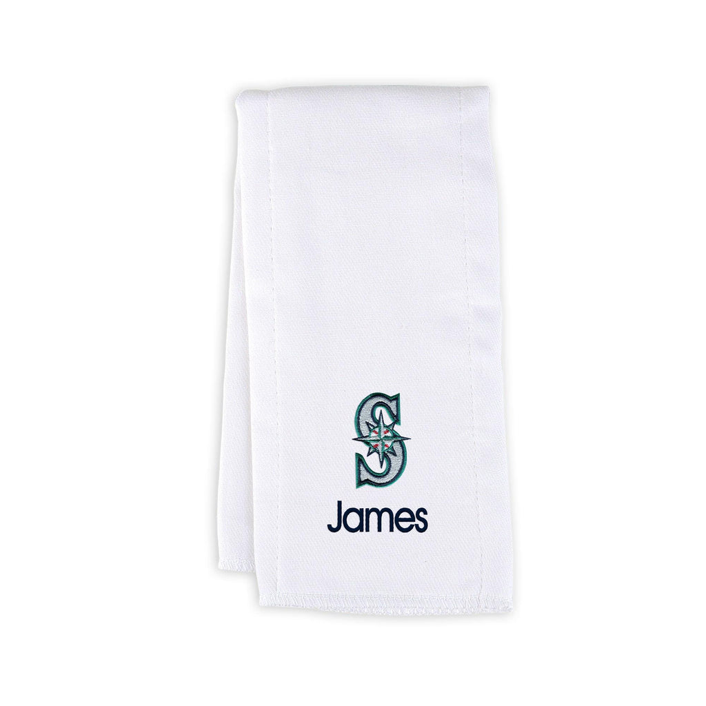 Personalized Seattle Mariners Burp Cloth - Designs by Chad & Jake