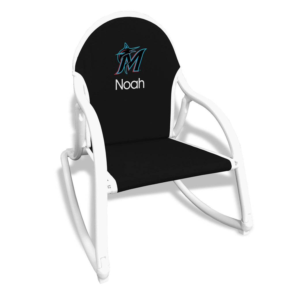 Personalized Miami Marlins Rocking Chair - Designs by Chad & Jake