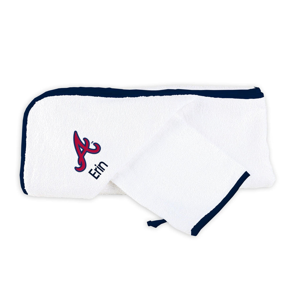 Personalized Atlanta Braves Towel & Wash Cloth Set - Designs by Chad & Jake