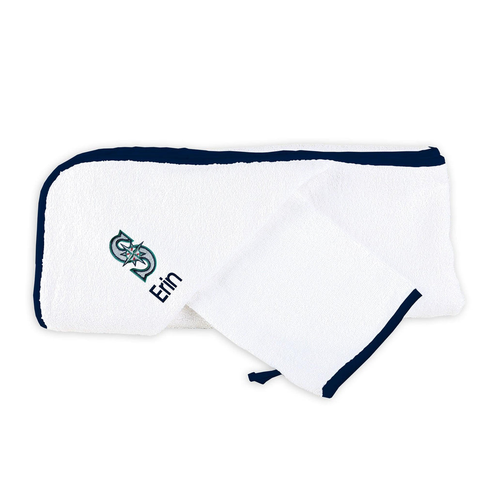 Personalized Seattle Mariners Towel & Wash Cloth Set - Designs by Chad & Jake