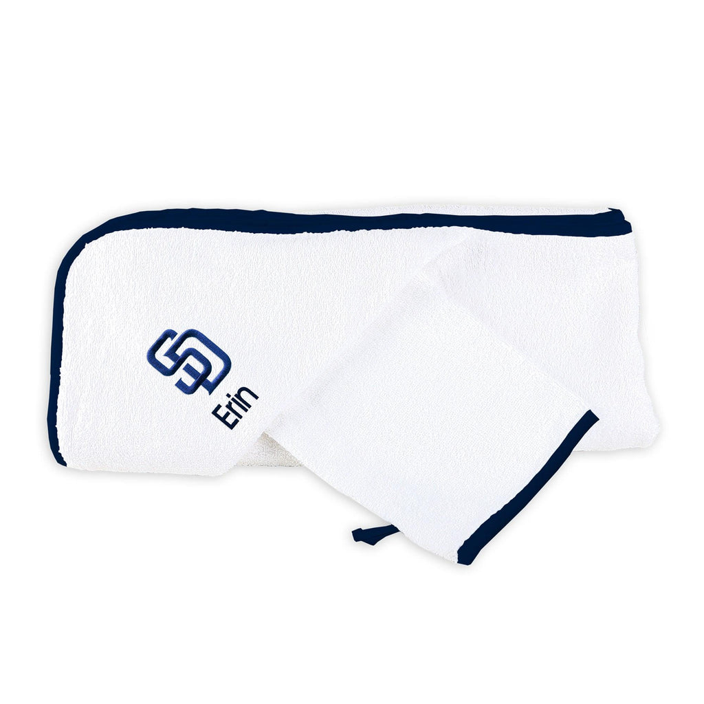 Personalized San Diego Padres Towel & Wash Cloth Set - Designs by Chad & Jake
