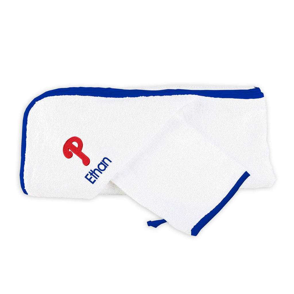 Personalized Philadelphia Phillies Towel & Wash Cloth Set - Designs by Chad & Jake