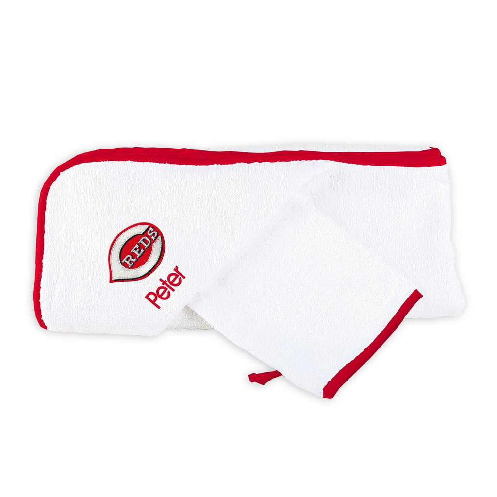 Personalized Cincinnati Reds Towel & Wash Cloth Set - Designs by Chad & Jake