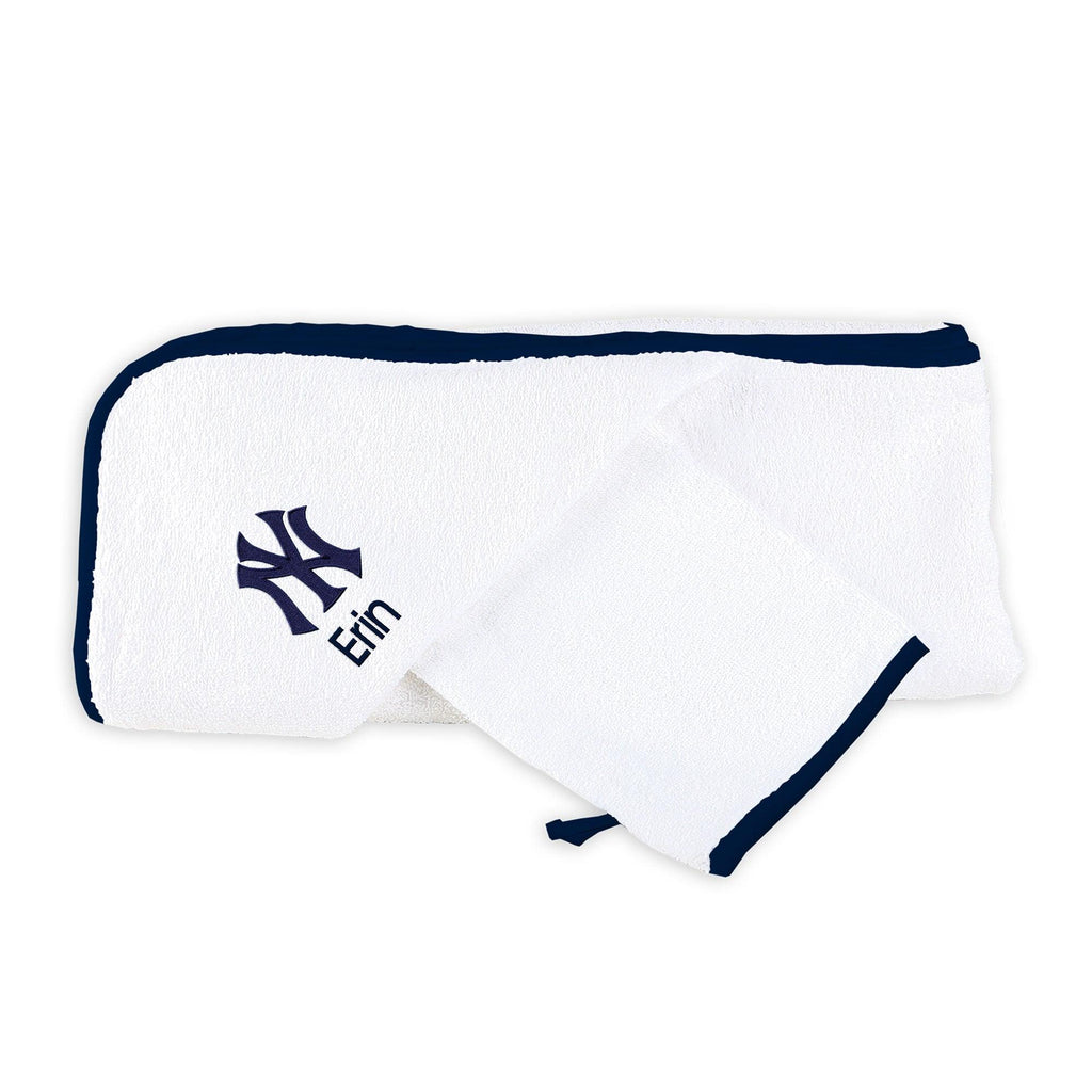 Personalized New York Yankees Towel & Wash Cloth Set - Designs by Chad & Jake