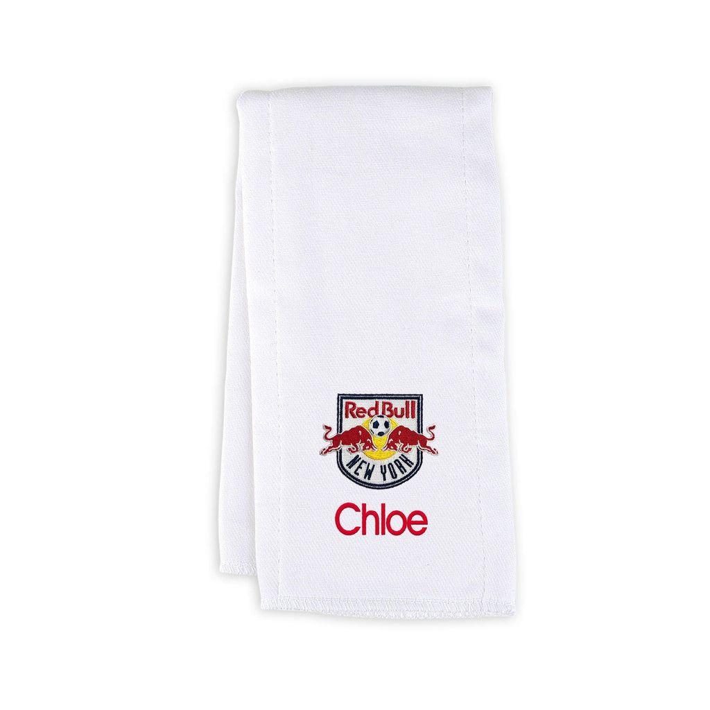 Personalized New York Red Bulls Burp Cloth - Designs by Chad & Jake
