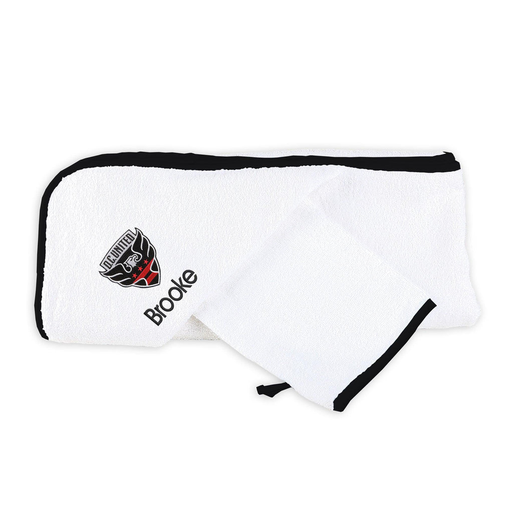 Personalized D.C. United Hooded Towel and Wash Mitt Set - Designs by Chad & Jake
