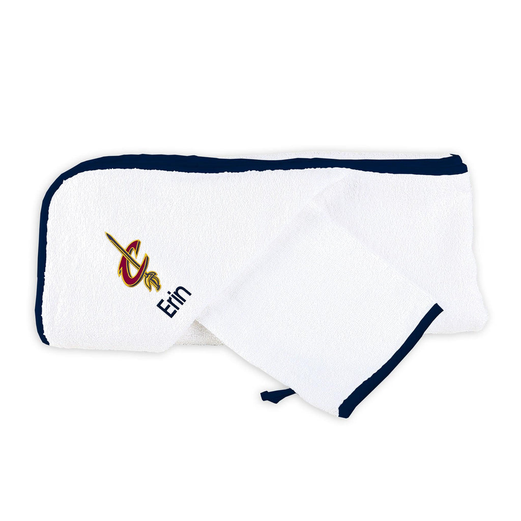 Infant White New York Yankees Personalized Hooded Towel & Mitt Set