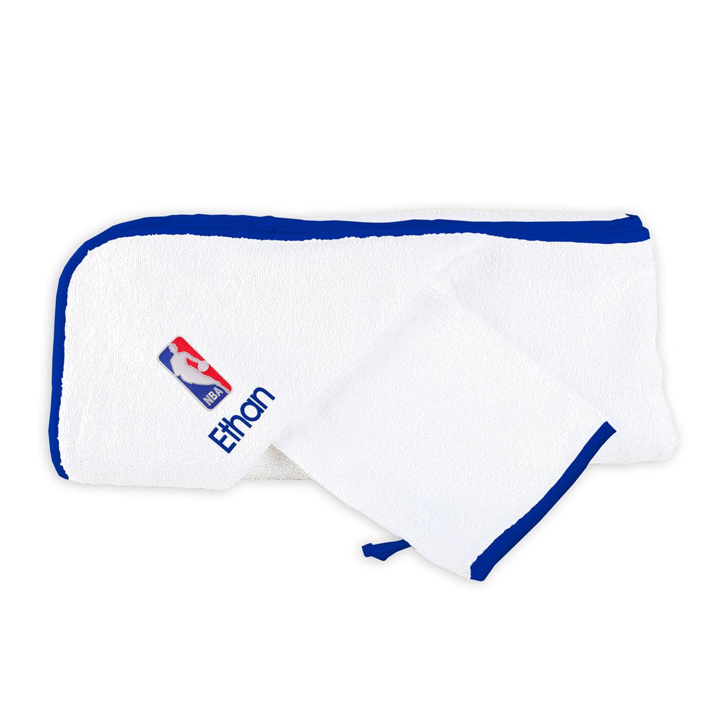 Personalized NBA Logoman Hooded Towel and Wash Mitt Set - Designs by Chad & Jake