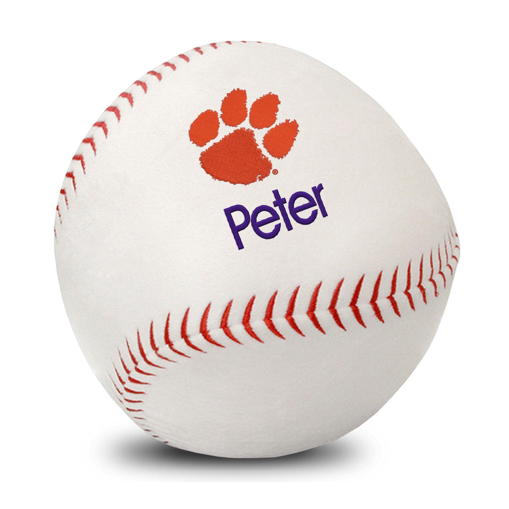 Personalized Clemson Tigers Plush Baseball - Designs by Chad & Jake