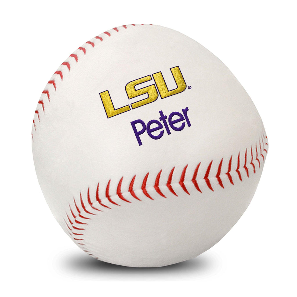Personalized LSU Tigers Plush Baseball - Designs by Chad & Jake