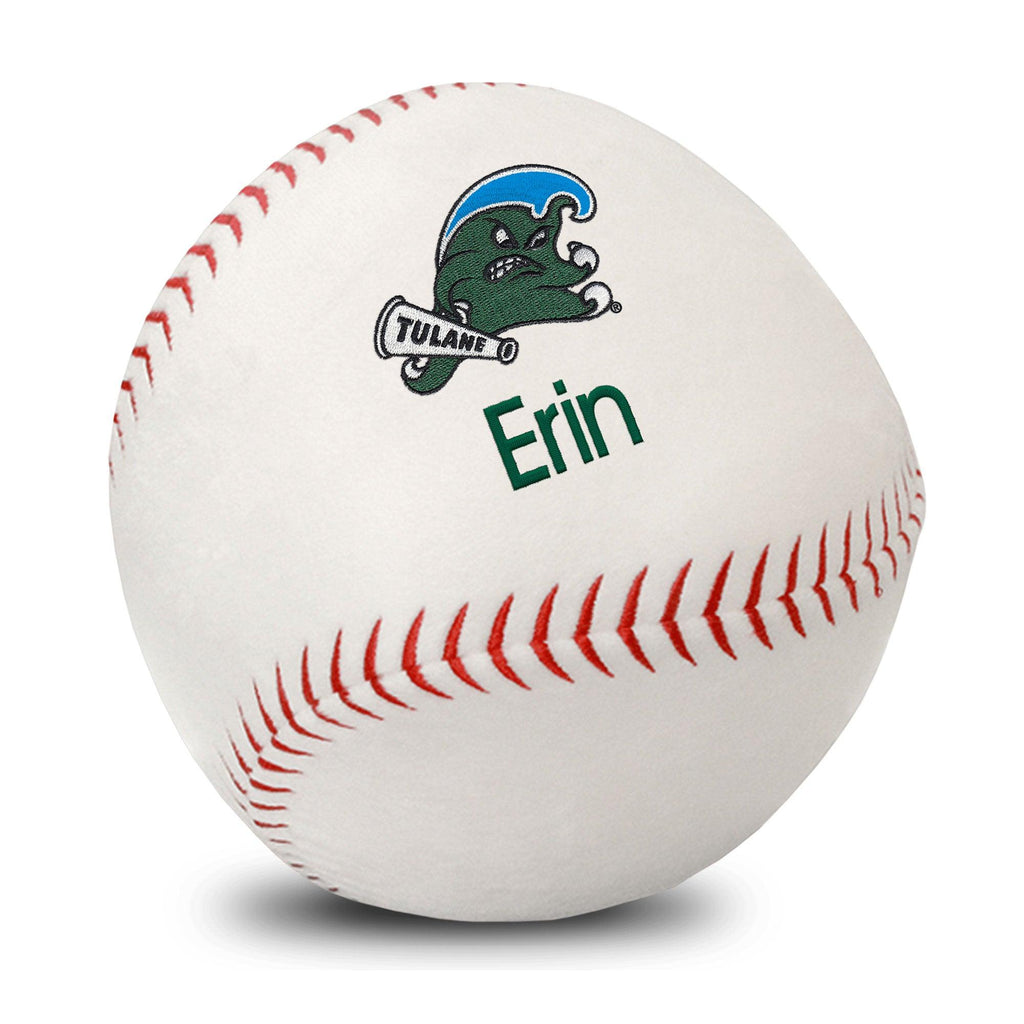 Personalized Tulane Green Wave Plush Baseball - Designs by Chad & Jake