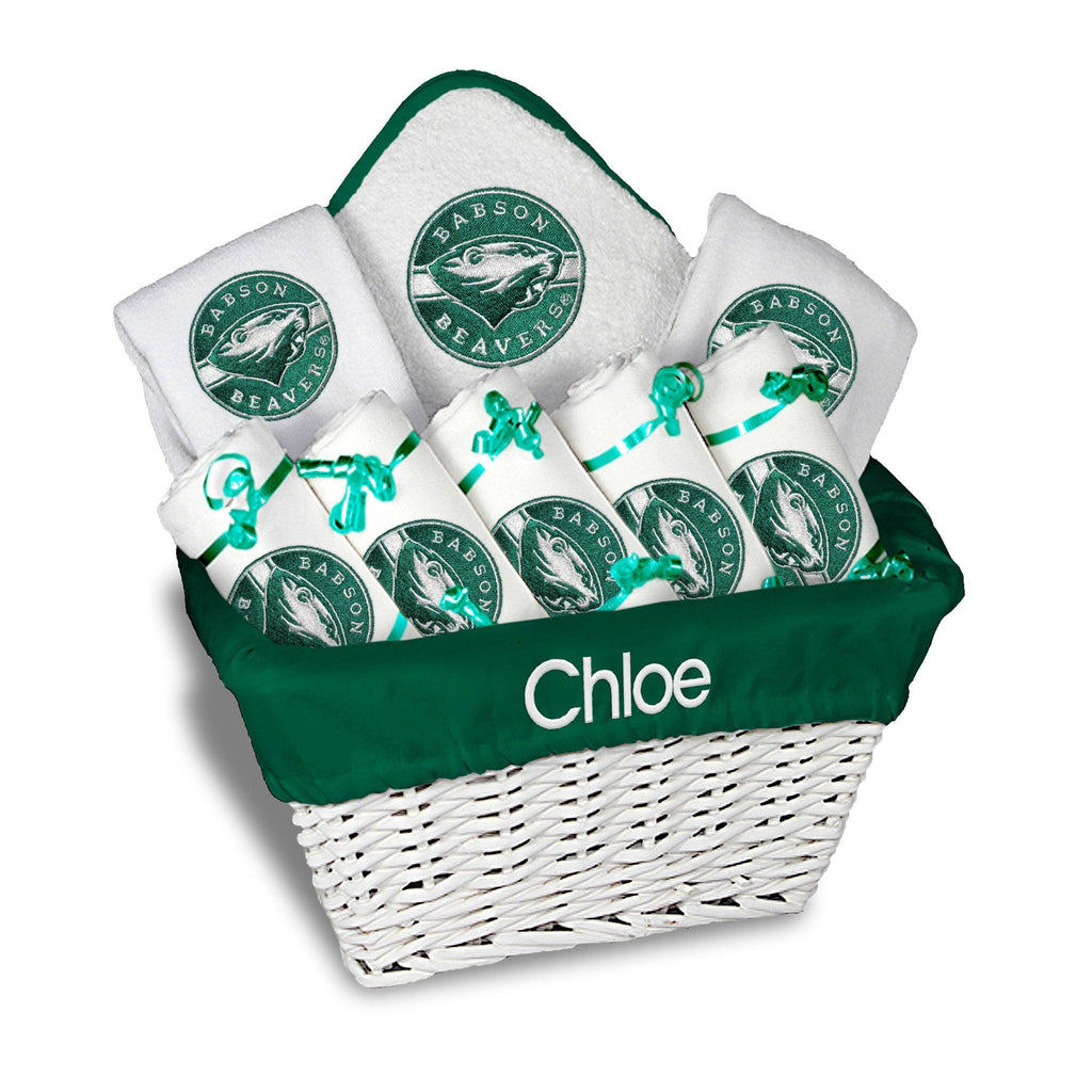 Personalized Babson Beavers Large Basket - 9 Items - Designs by Chad & Jake