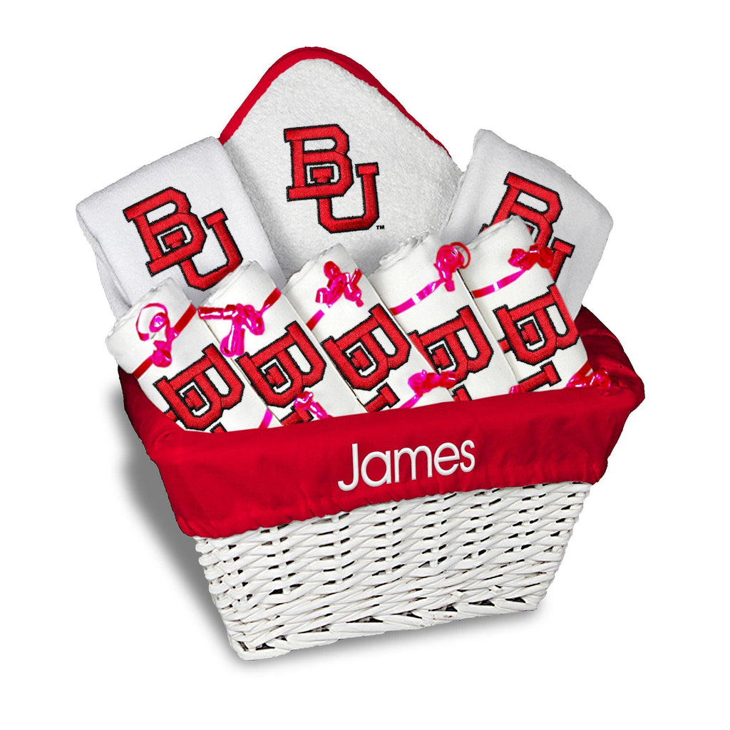 Personalized Boston University Terriers Large Basket - 9 Items - Designs by Chad & Jake