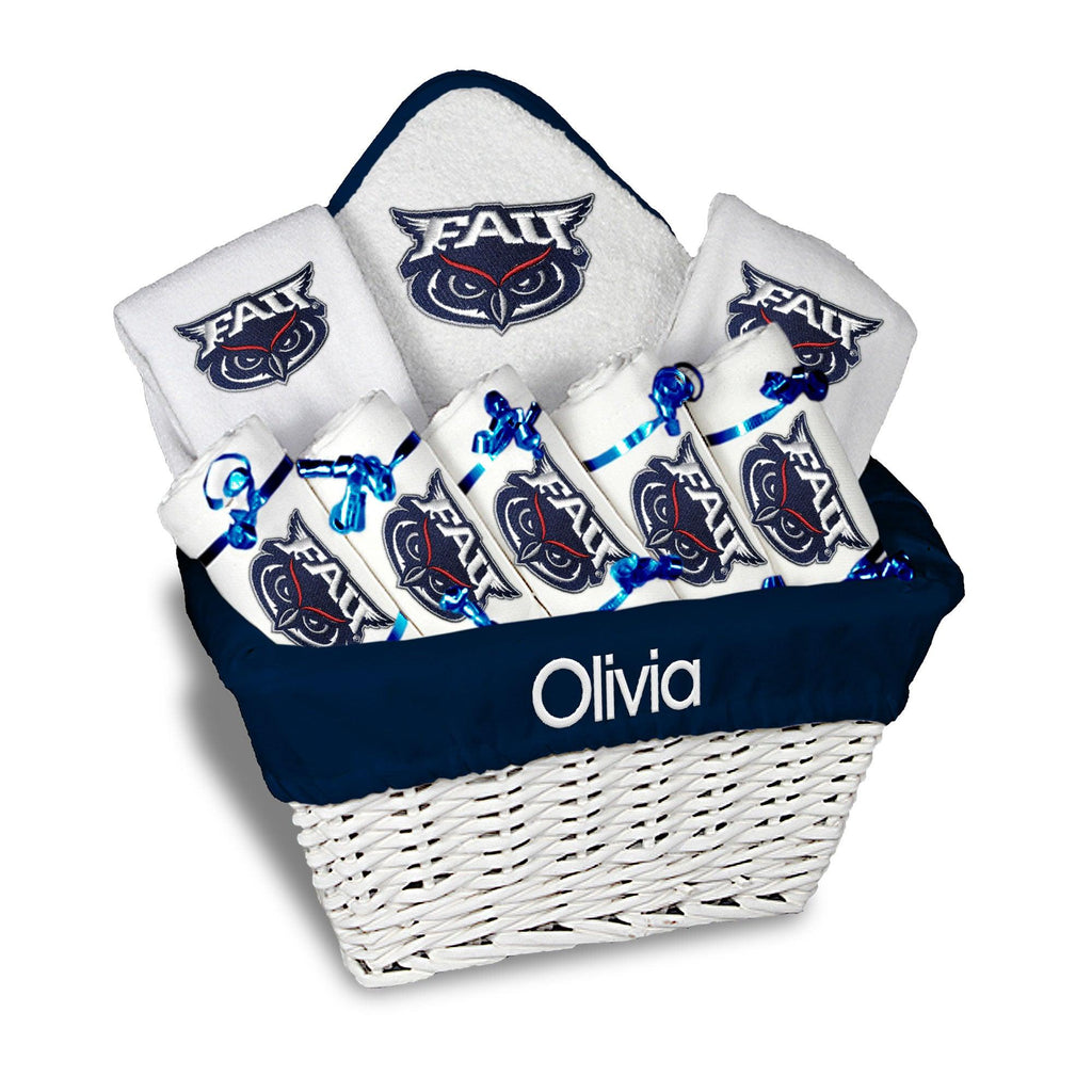Personalized FAU Owls Large Basket - 9 Items - Designs by Chad & Jake