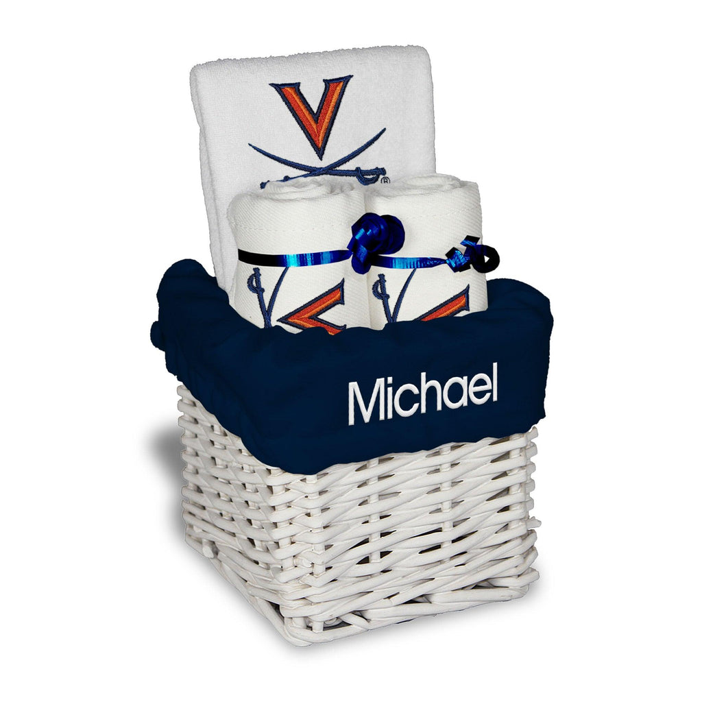 Personalized Virginia Cavaliers Small Basket - 4 Items - Designs by Chad & Jake