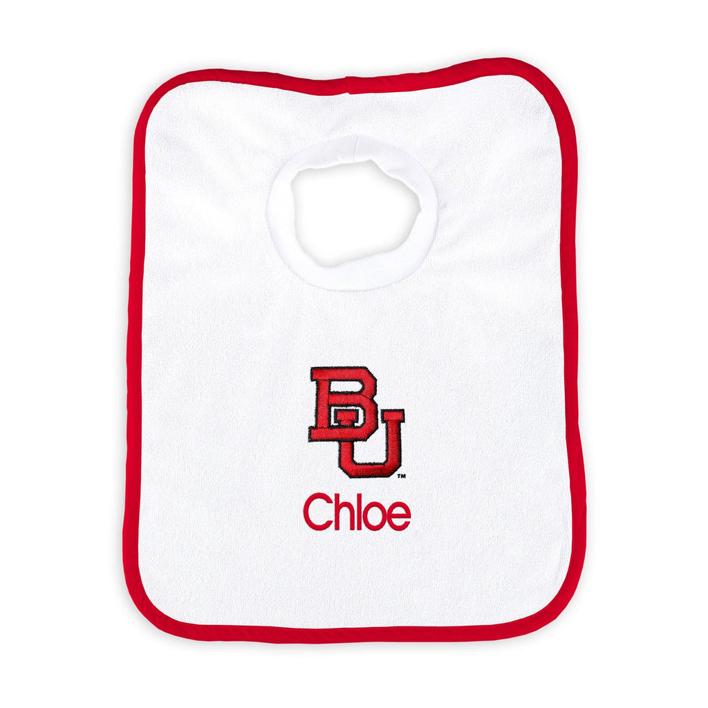 Personalized Boston University Terriers Pullover Bib - Designs by Chad & Jake