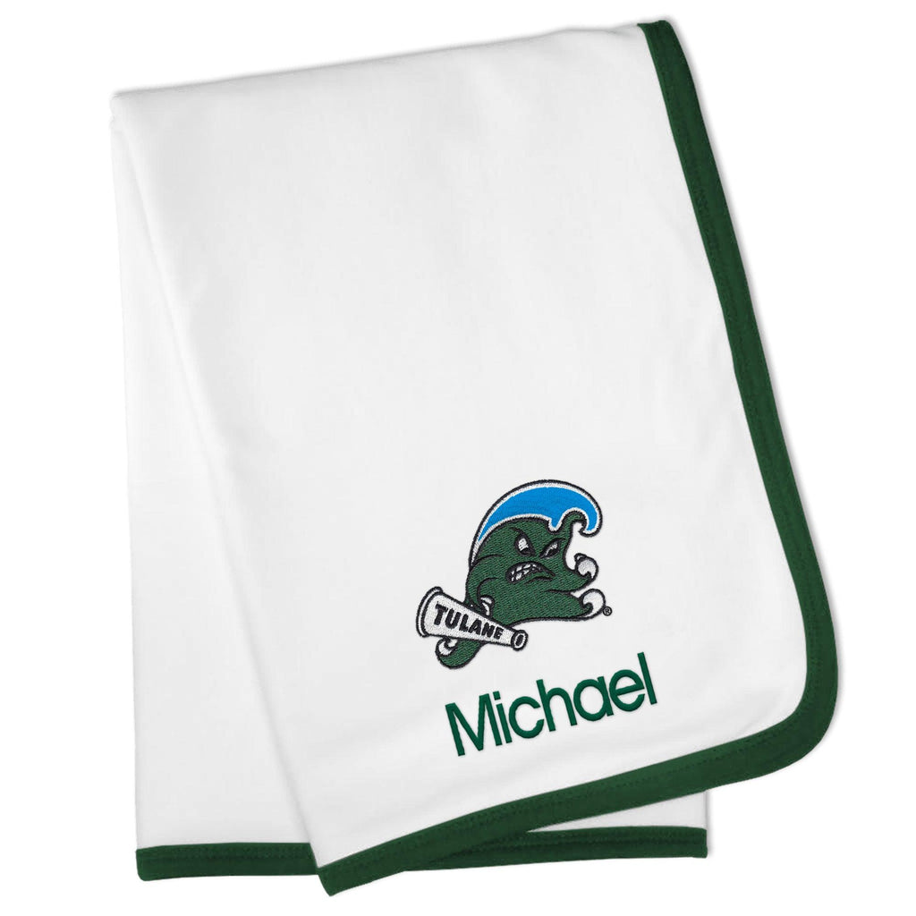 Personalized Tulane Green Wave Blanket - Designs by Chad & Jake