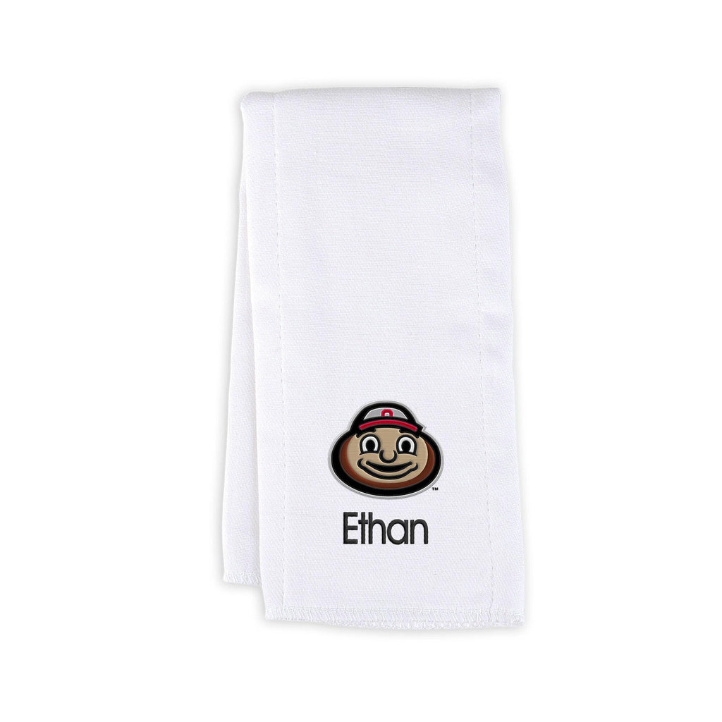 Personalized Ohio State Buckeyes Brutus Burp Cloth - Designs by Chad & Jake