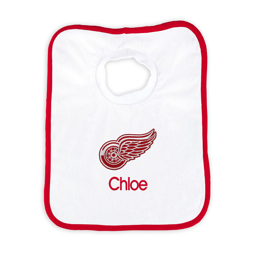 Personalized Detroit Red Wings Bib - Designs by Chad & Jake
