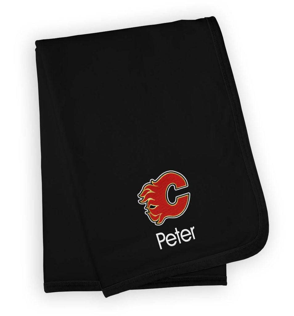 Personalized Calgary Flames Blanket - Designs by Chad & Jake