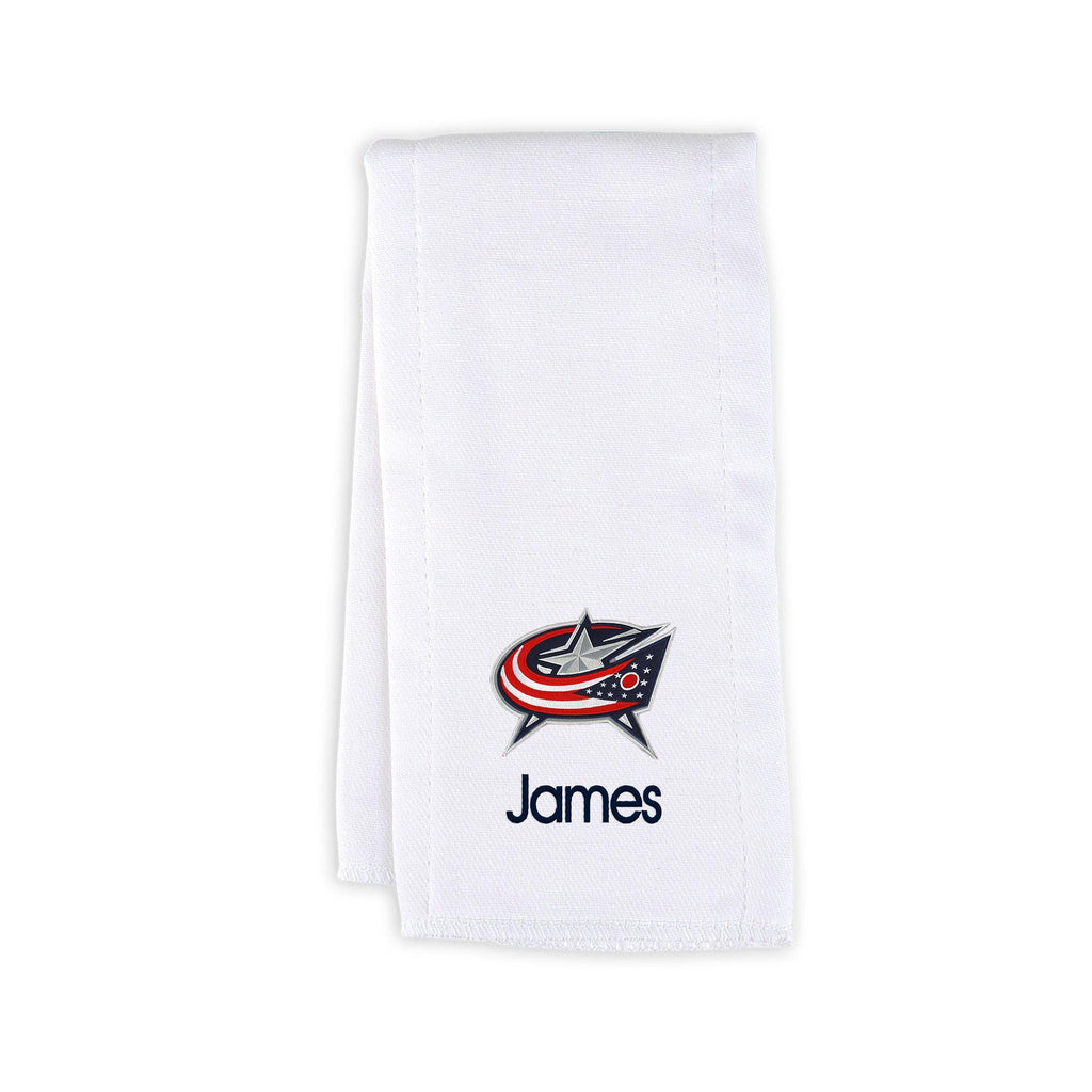Personalized Columbus Blue Jackets Burp Cloth - Designs by Chad & Jake