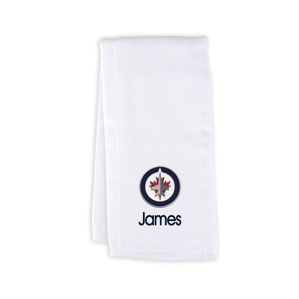 Personalized Winnipeg Jets Burp Cloth - Designs by Chad & Jake