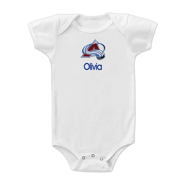 Personalized Colorado Avalanche Bodysuit – Designs by Chad & Jake