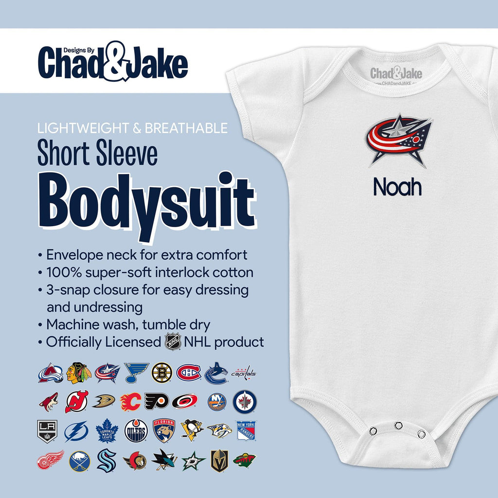 Personalized Columbus Blue Jackets Bodysuit - Designs by Chad & Jake