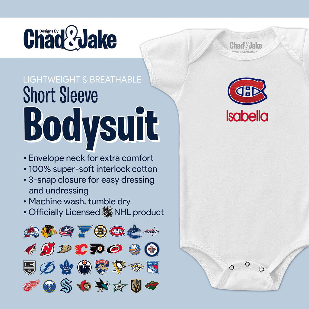 Personalized Montreal Canadiens Bodysuit - Designs by Chad & Jake