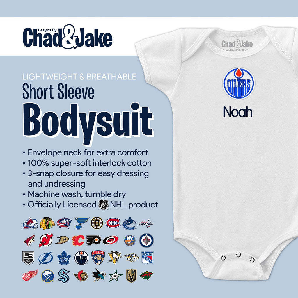 Personalized Edmonton Oilers Bodysuit - Designs by Chad & Jake