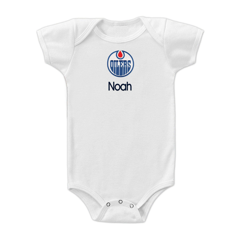 Personalized Edmonton Oilers Bodysuit - Designs by Chad & Jake