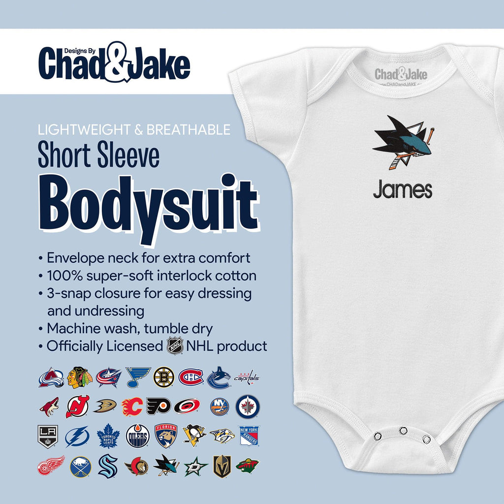 Personalized San Jose Sharks Bodysuit - Designs by Chad & Jake