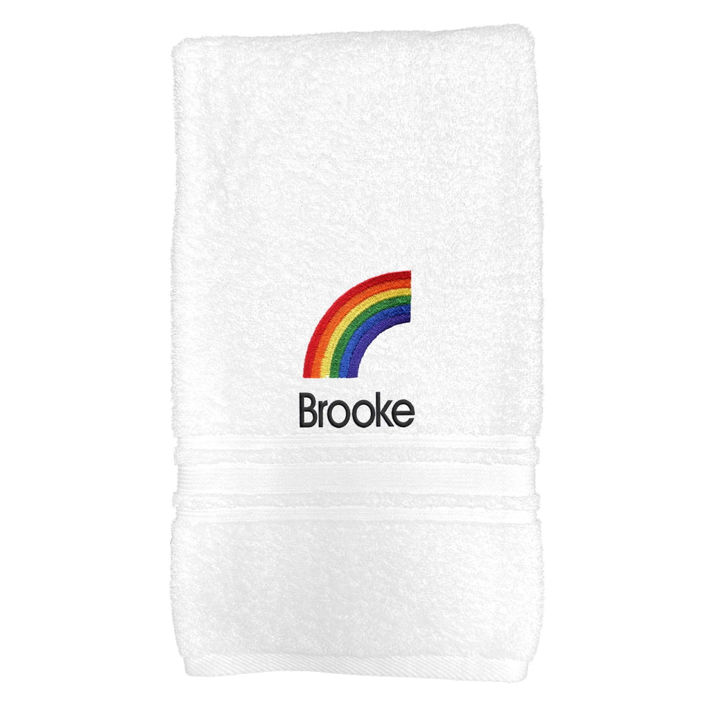 Personalized Rainbow Emoji Bath Towel - 30" x 58" - Designs by Chad & Jake