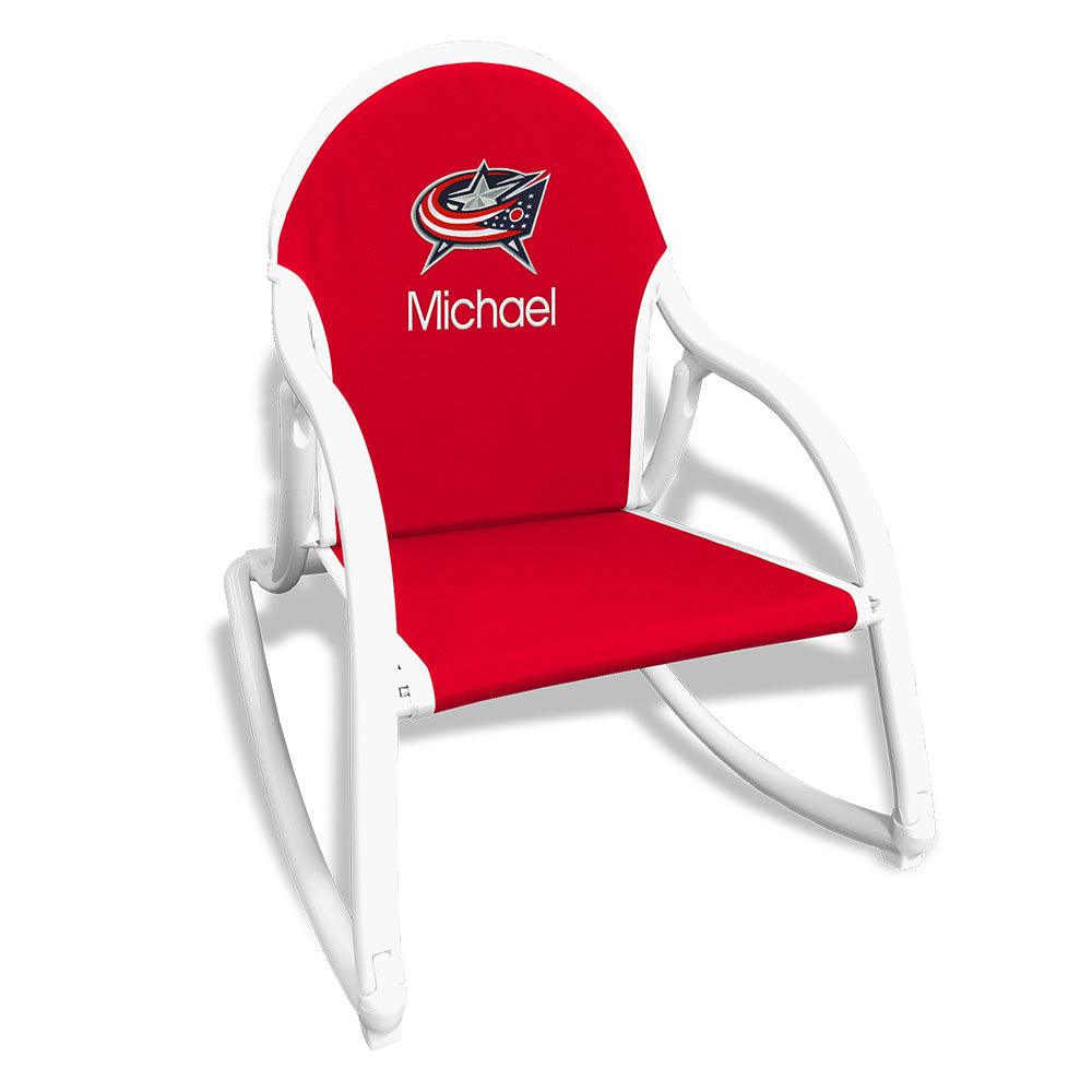 Personalized Columbus Blue Jackets Rocking Chair - Designs by Chad & Jake