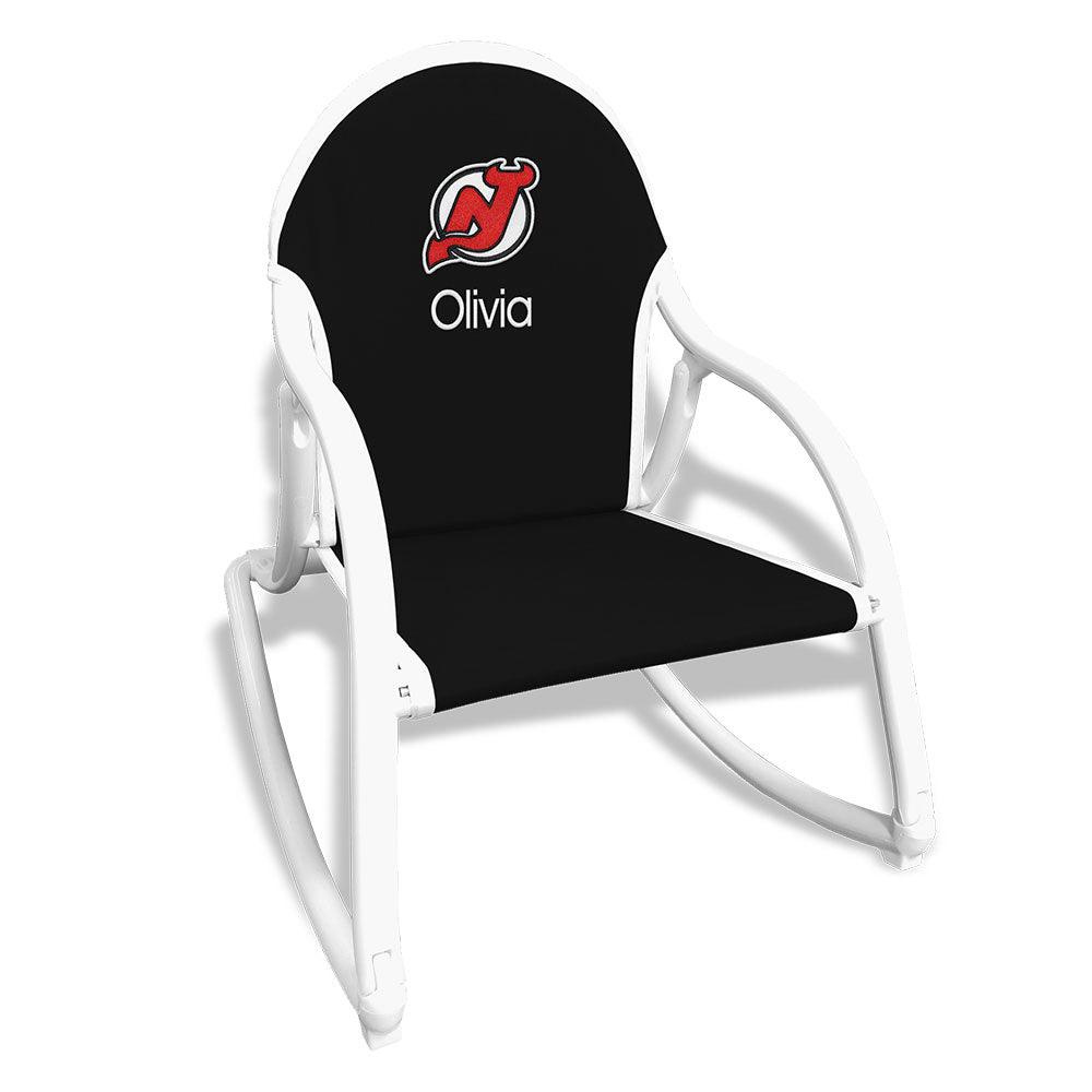 Personalized New Jersey Devils Rocking Chair - Designs by Chad & Jake