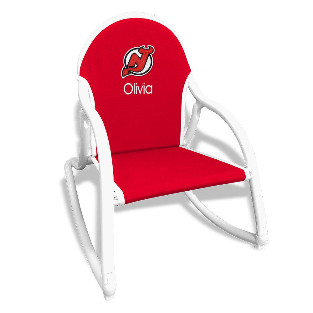 Personalized New Jersey Devils Rocking Chair - Designs by Chad & Jake