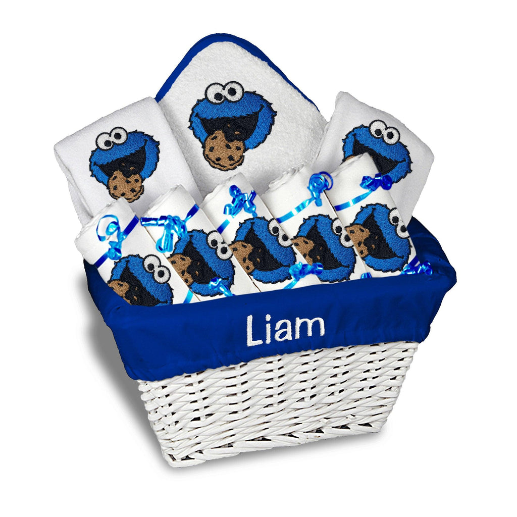 Personalized Sesame Street Cookie Monster with Cookie Large Basket - Designs by Chad & Jake