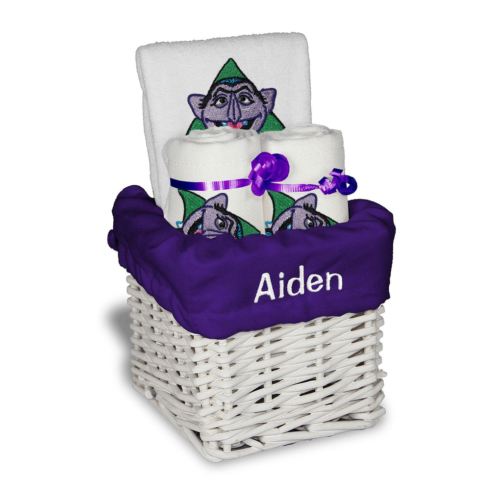 Personalized Sesame Street Count Von Count Small Basket - Designs by Chad & Jake