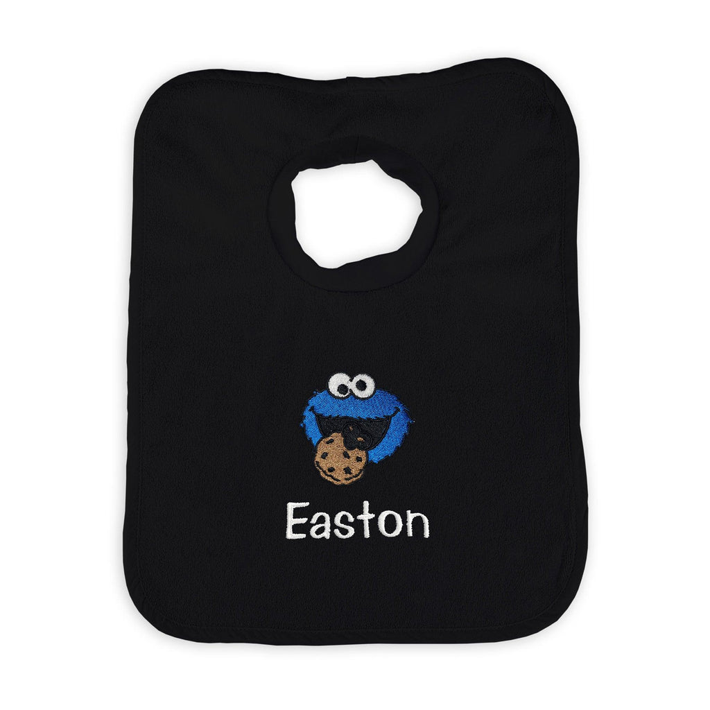 Personalized Sesame Street Cookie Monster with Cookie Pullover Bib - Designs by Chad & Jake