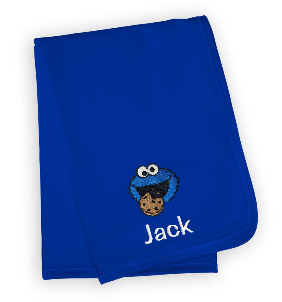 Personalized Sesame Street Cookie Monster with Cookie Blanket - Designs by Chad & Jake