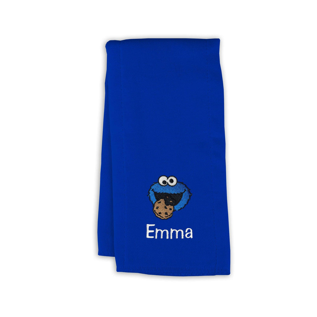 Personalized Sesame Street Cookie Monster with Cookie Burp Cloth - Designs by Chad & Jake
