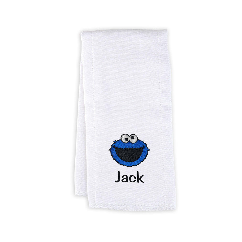 Personalized Sesame Street Cookie Monster Burp Cloth - Designs by Chad & Jake