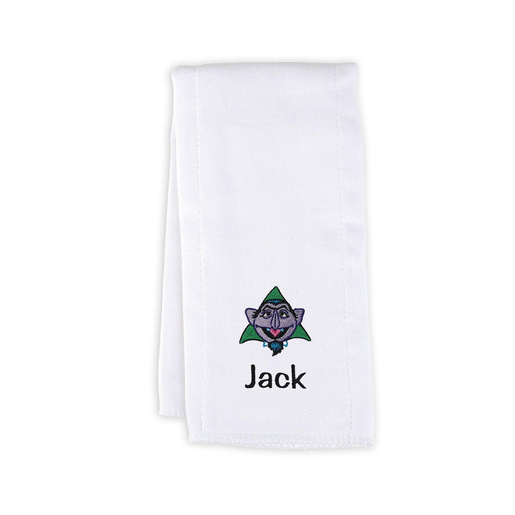 Personalized Sesame Street Count Von Count Burp Cloth - Designs by Chad & Jake