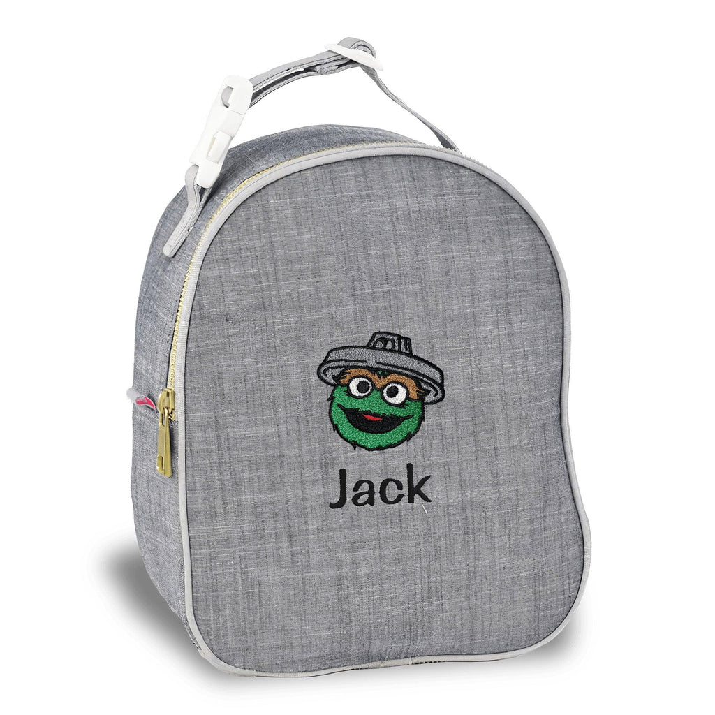 Personalized Sesame Street Oscar the Grouch with Trash Lid Insulated Bag - Designs by Chad & Jake