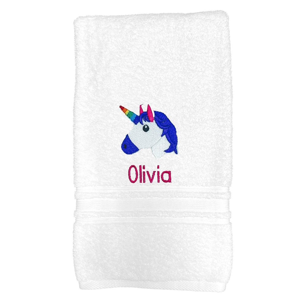 Personalized Unicorn Emoji Bath Towel - 30" x 58" - Designs by Chad & Jake